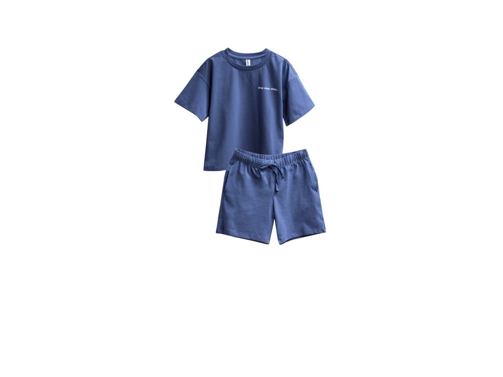 Unisex pyžamo Base, krátké kalhoty, krátký rukáv - tmavě modrá