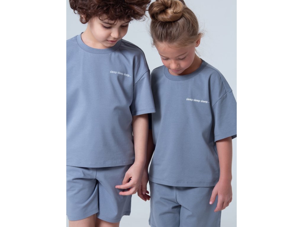Unisex pyžamo Base, krátké kalhoty, krátký rukáv - tmavě-šedá