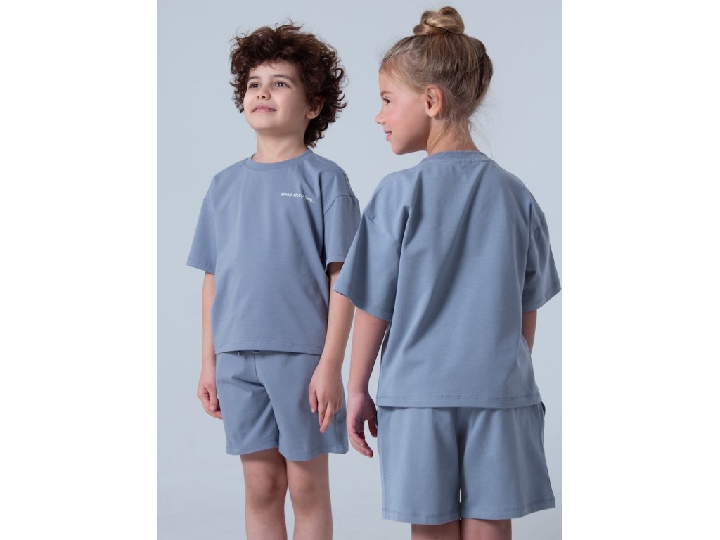 Unisex pyžamo Base, krátké kalhoty, krátký rukáv - tmavě-šedá