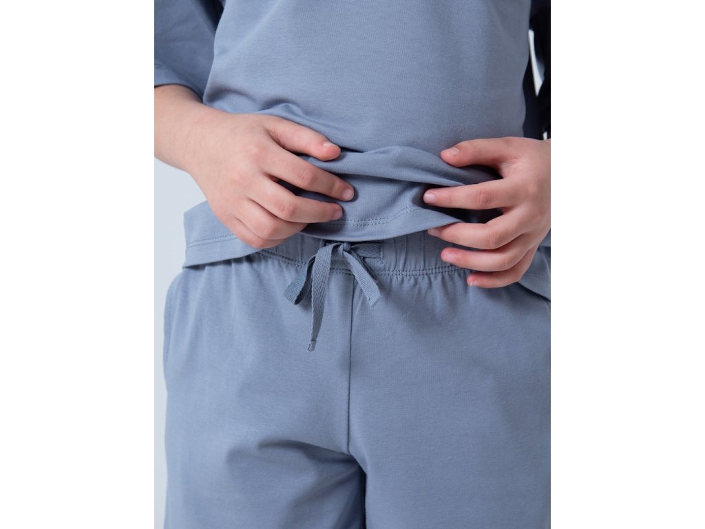 Unisex pyžamo Base, krátké kalhoty, krátký rukáv - tmavě-šedá