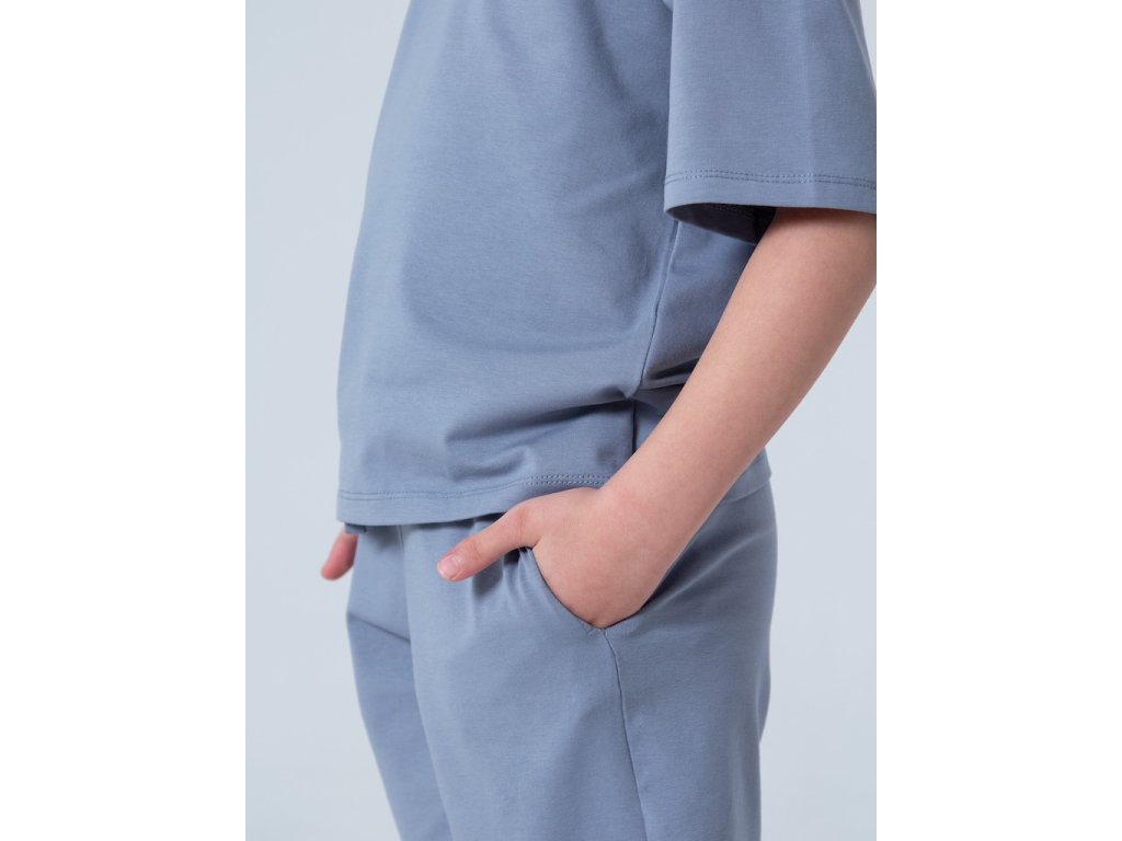 Unisex pyžamo Base, krátké kalhoty, krátký rukáv - tmavě-šedá