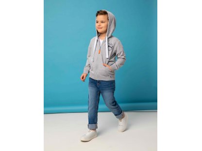Chlapecká mikina na zip Surf Club - šedý melanž