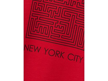 Chlapecká mikina s kapucí New York City - červená