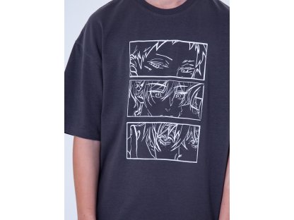 Chlapecké pyžamo Anime - krátký rukáv, dlouhé kalhoty - šedá