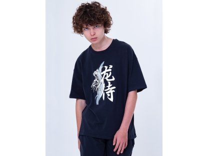 Chlapecké pyžamo Samurai - krátký rukáv, dlouhé kalhoty - navy