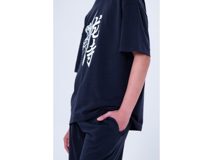Chlapecké pyžamo Samurai - krátký rukáv, dlouhé kalhoty - navy