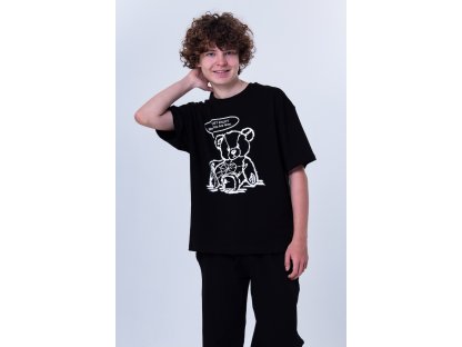 Chlapecké pyžamo Teddy Bear - krátký rukáv, dlouhé kalhoty - černá