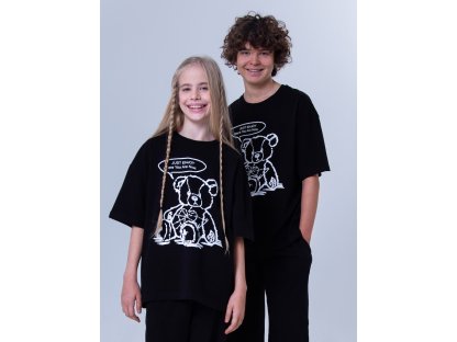 Chlapecké pyžamo Teddy Bear - krátký rukáv, dlouhé kalhoty - černá
