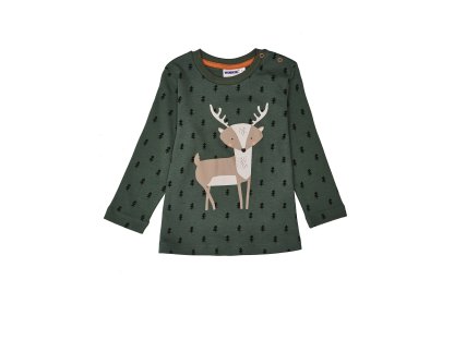 Chlapecké tričko s dlouhým rukávem Jelen - khaki