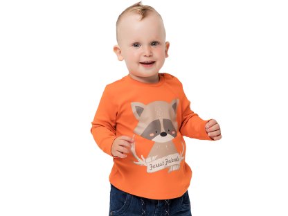 Chlapecké tričko s dlouhým rukávem Mýval - oranžová