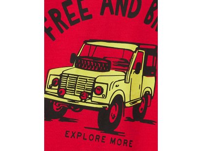 Chlapecké tričko s krátkým rukávem Free and Brave - červená