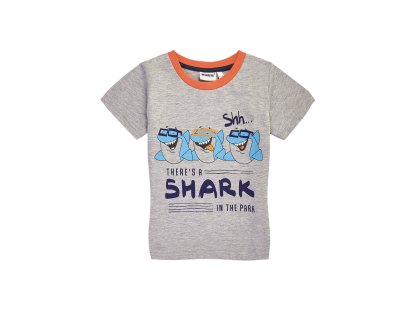 Chlapecké tričko Shark - šedý melanž