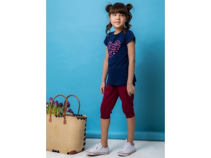 Dívčí 3/4 kalhoty Base - bordo