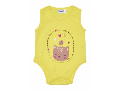 Dívčí body bez rukávů Cat - žlutá