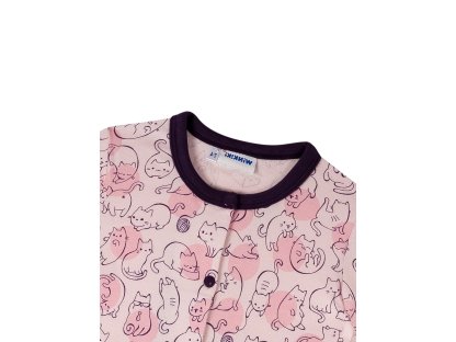 Dívčí dupačky Cute Cat - růžová