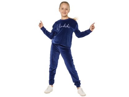 Dívčí kalhoty Velur Winkiki - navy