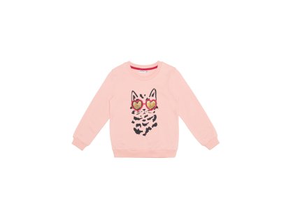 Dívčí mikina Cat - růžová