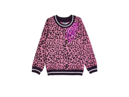 Dívčí mikina Leopard - růžová