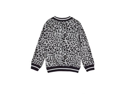 Dívčí mikina Leopard - šedý melanž