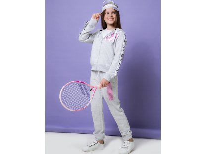 Dívčí mikina s kapucí Trend Setter - šedý melanž