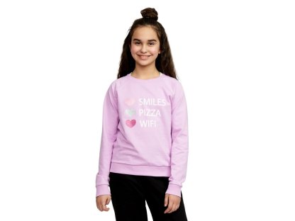 Dívčí mikina Smiles - liliová