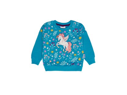 Dívčí mikina Unicorn - tyrkysová