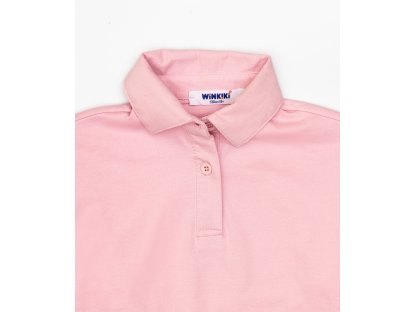 Dívčí polo s dlouhým rukávem - růžová
