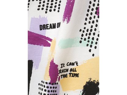 Dívčí pyžamo - krátký rukáv, dlouhé kalhoty Dream On - bílá/fialová
