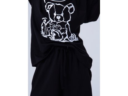 Dívčí pyžamo Teddy Bear - krátký rukáv, dlouhé kalhoty - černá