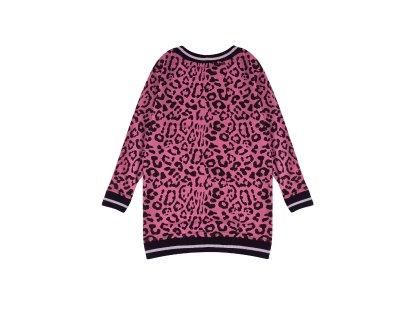 Dívčí šaty Leopard - růžová
