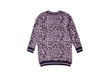 Dívčí šaty Leopard - šedý melanž