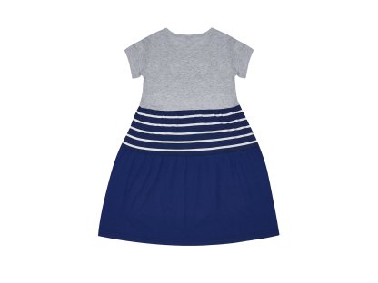 Dívčí šaty Paris - šedý melanž/navy