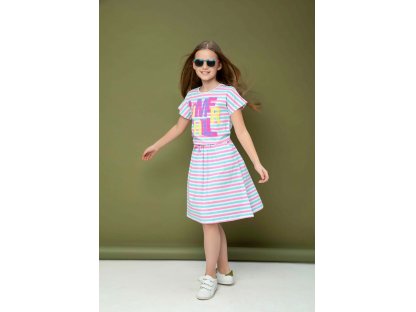 Dívčí šaty Summer Chill - bílá - pruhy