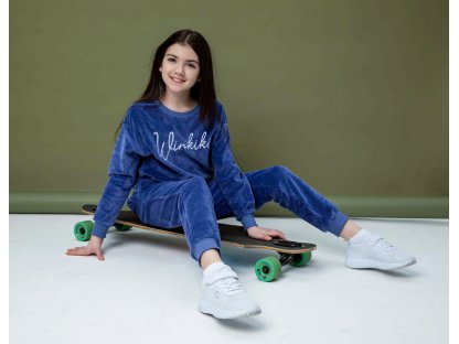 Dívčí tepláková souprava Velur Winkiki - liliová