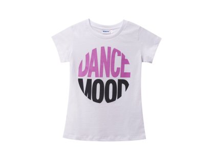 Dívčí tričko Dance Mood - bílá/černá