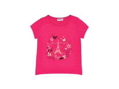 Dívčí tričko I love Paris - fuchsie