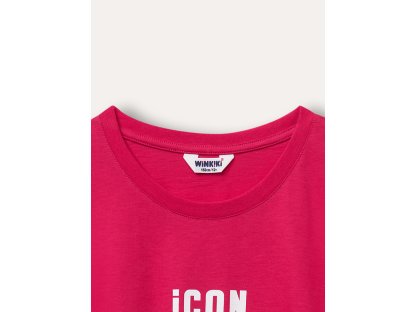 Dívčí tričko s krátkým rukávem Icon - jasně-růžová