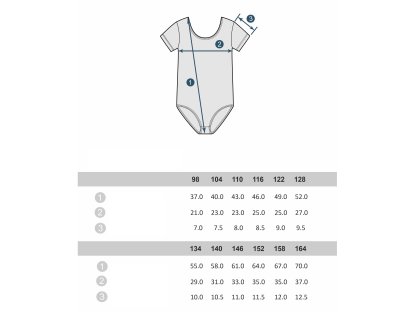 SET - 2ks - gymnastický dres s krátkým rukávem - více barev