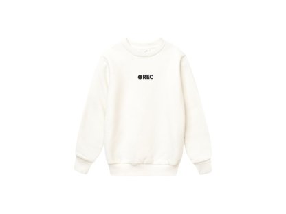 Unisex mikina REC - Mléčně bílá