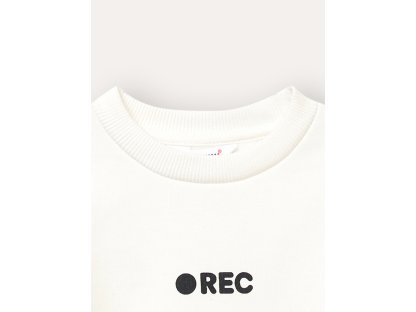 Unisex mikina REC - Mléčně bílá
