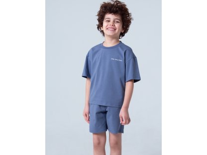 Unisex pyžamo Base, krátké kalhoty, krátký rukáv - tmavě modrá
