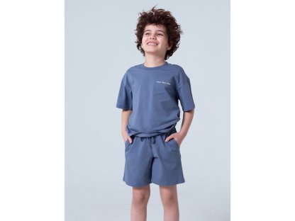 Unisex pyžamo Base, krátké kalhoty, krátký rukáv - tmavě modrá