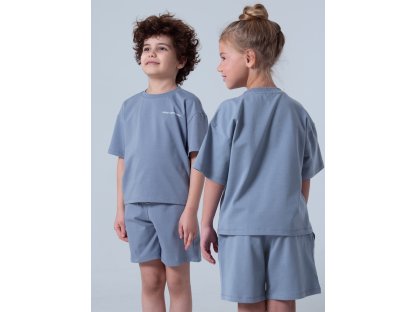 Unisex pyžamo Base, krátké kalhoty, krátký rukáv - tmavě-šedá