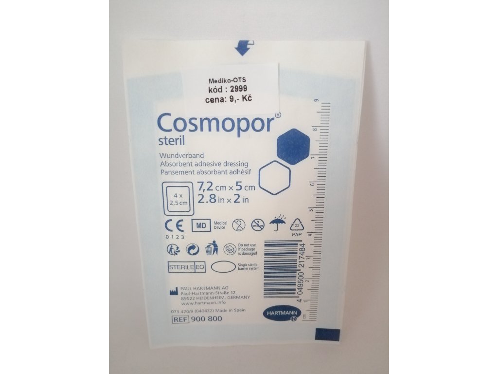 Cosmopor náplast steril. 7,2 x 5 cm /1 ks/