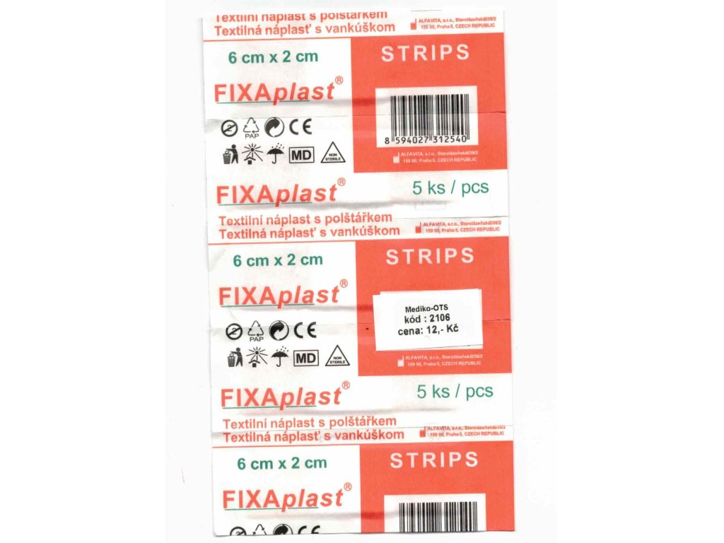 Fixaplast Strip náplast 6x2 cm /5 ks/