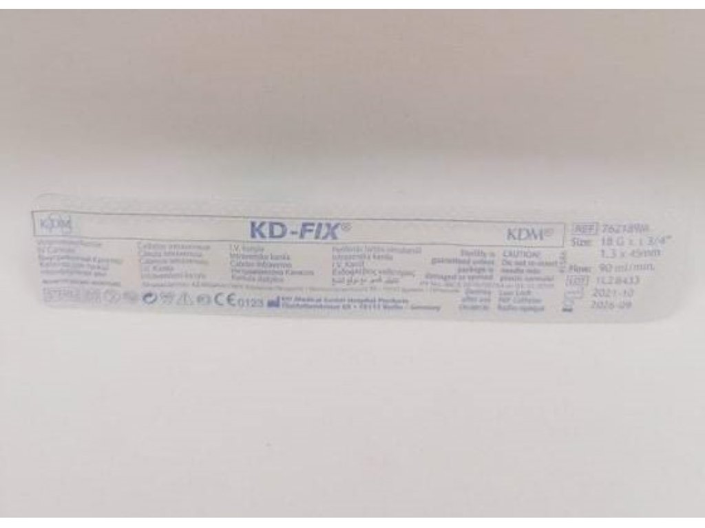 Intravenozní katetr KDM s křídly a portem G 18 1,3 x 45 mm zelený