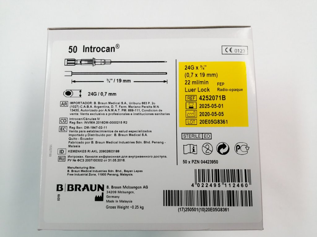 Introcan FEP G 24 0,7 x 19 mm žlutý