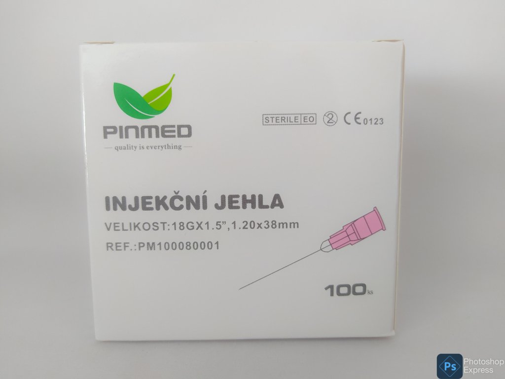 Jehla inj. 18G 1,20x38 mm růžová  /100 ks/