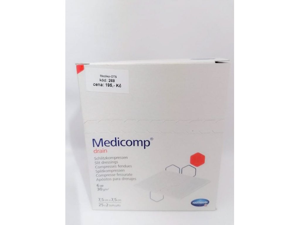 Medicomp Drain NT kompres ster. 7,5x7,5 cm /25x2 ks/