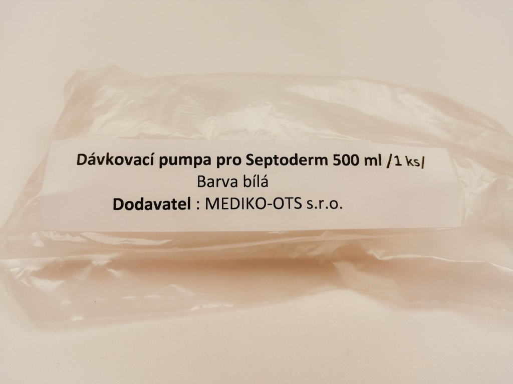 Plastový dávkovač bílý pro Septoderm 500 ml